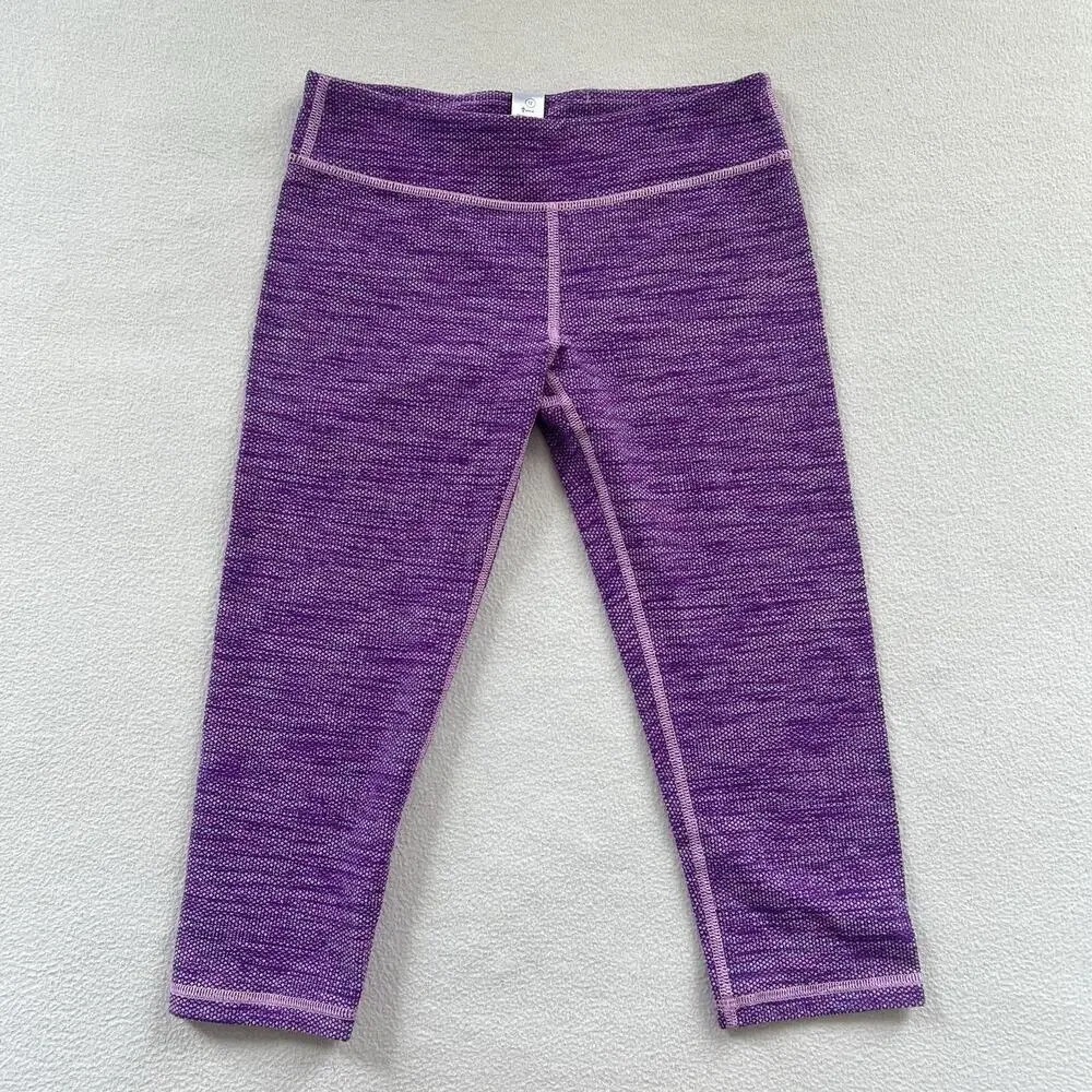 Ivivva By Lululemon Girl Purple Dot Print Rhythmic 17” Crop Legging Youth 12